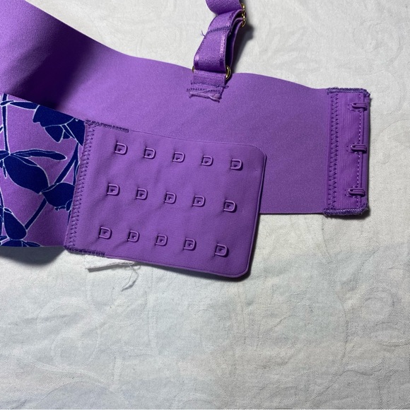 KNIX Wing Woman Contour Bra Violet Magnolia Sz 5 38 40 Wireless Bralette Floral - Picture 7 of 14